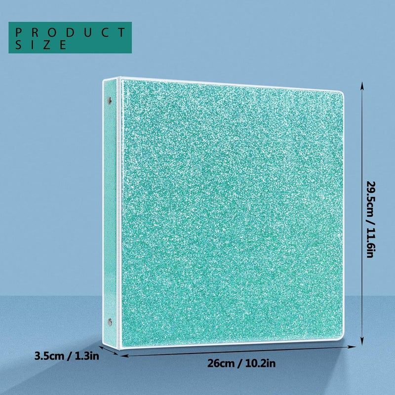 Nature Touch 3 Ring Binder, Glitter 1 Inch Organizer (10.5'' x 11.5'') Holds 8.5’’ x 11’’ Letter Size 300 Pages, Waterproof Durable View Binder, 1 Pack, Blue - Image 2